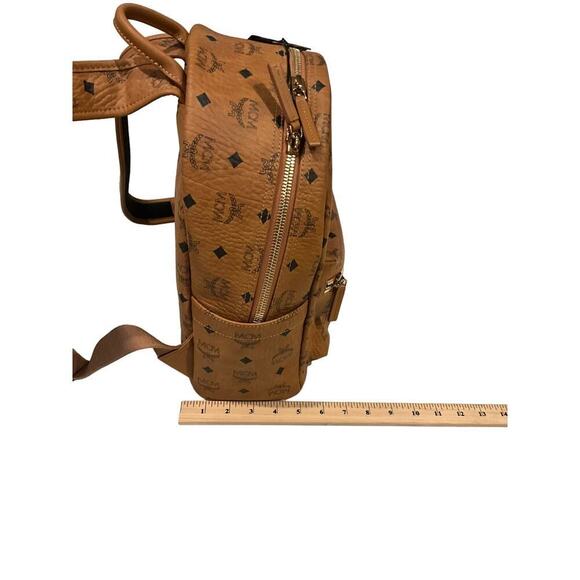 MCM Visetos Brown Leather Floral  backpack Limited Edition - Picture 6 of 9